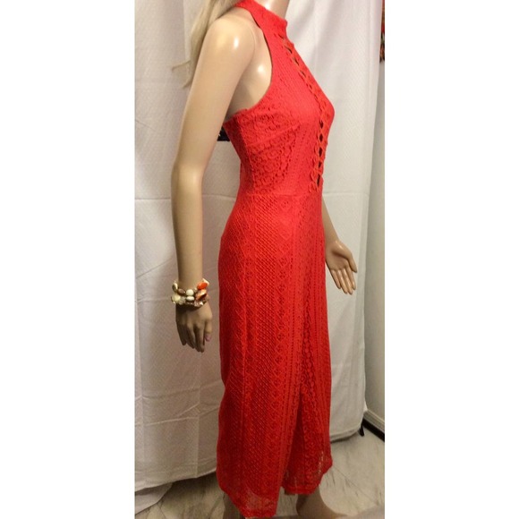 Allyson Jumper in orange lace with mid calf length in a women's size medium - Picture 3 of 11